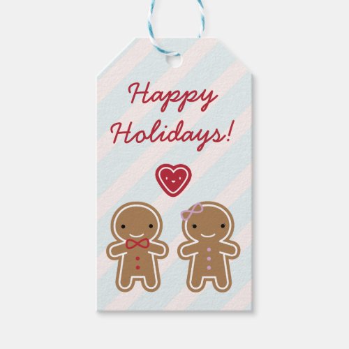 Cookie Cute Kawaii Gingerbread Couple Gift Tags