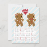 Cookie Cute Kawaii Gingerbread Man 2026 Calendar