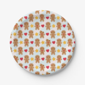 Cookie Cute Kawaii Gingerbread Men Paper Plates