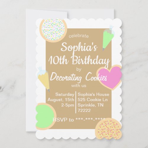 Cookie Decorating Birthday Invitation