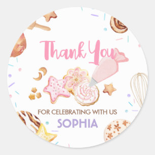Cookie Decorating Birthday Party  Classic Round Sticker