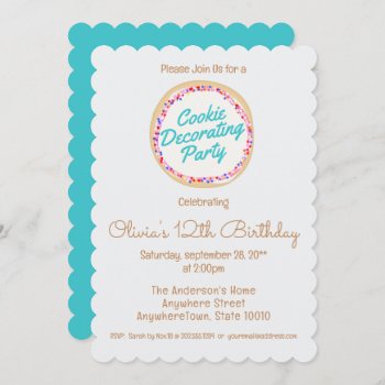 Cookie Decorating Birthday Party Invitation by sm_business_cards at Zazzle