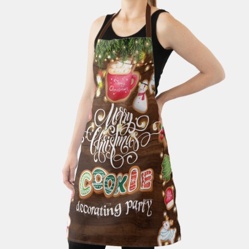 Cookie Decorating Christmas Party Apron