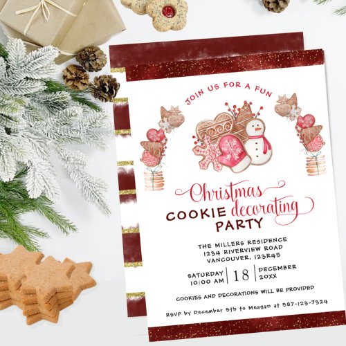 Cookie Decorating Party Gingerbread Cookies Invitation