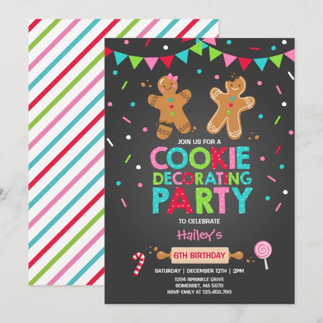 Cookie Decorating Party Invitation Holiday Party (Front/Back)