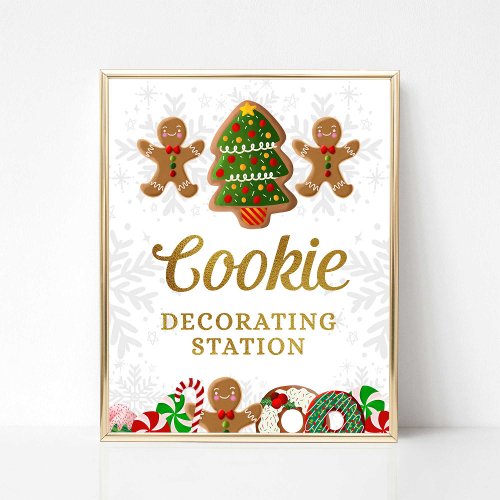 Cookie Decorating Station Christmas Party Sign