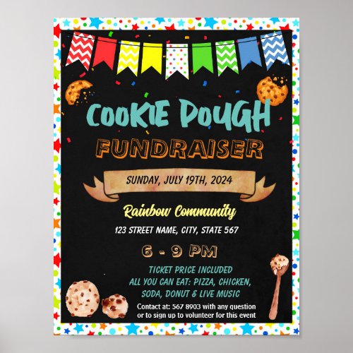 Cookie Dough Fundraiser event template Poster