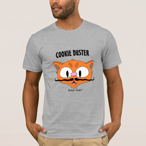 COOKIE DUSTER Funny Cartoon Mustache Cat T_Shirt