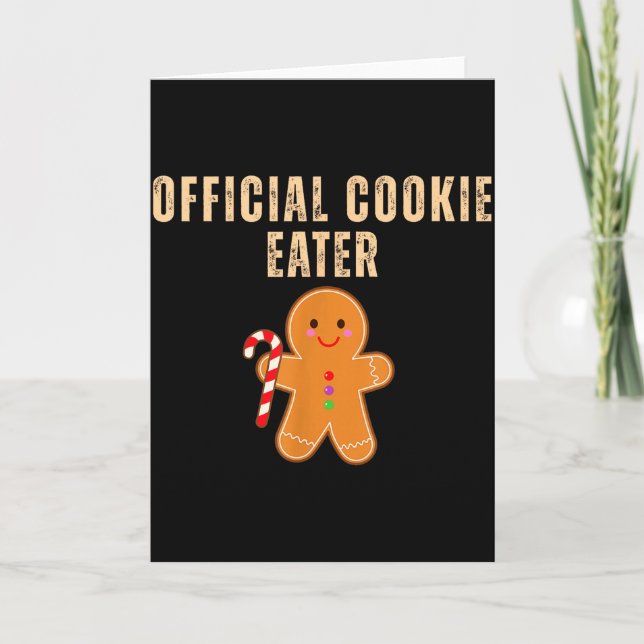 Cookie Eater Funny Christmas Couples Matching  Card (Front)