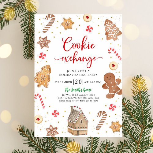 Cookie Exchange Christmas Baking Party Invitation