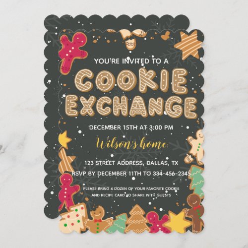 Cookie Exchange Christmas Holiday Party Invitation