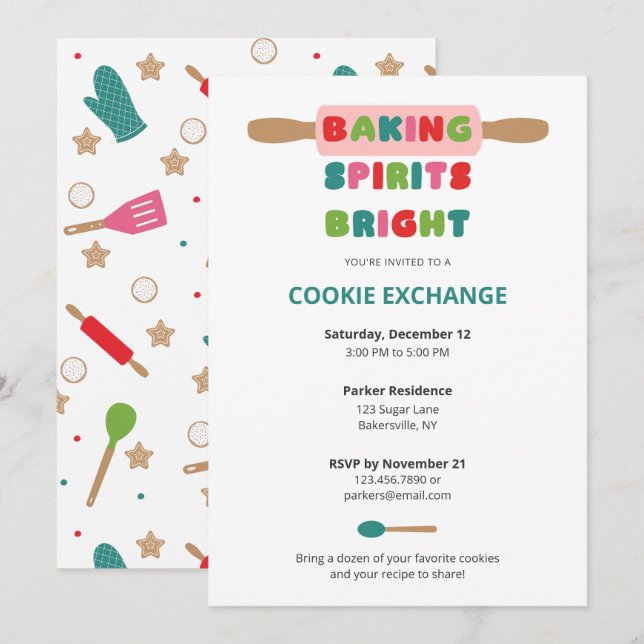 Cookie Exchange Christmas Invitations (Front/Back)