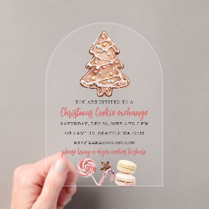 Cookie Exchange Christmas Party Acrylic Invitations