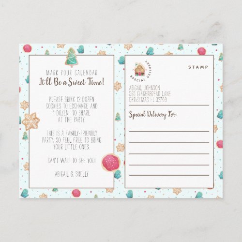 Cookie Exchange Christmas Party Budget Invitation Postcard