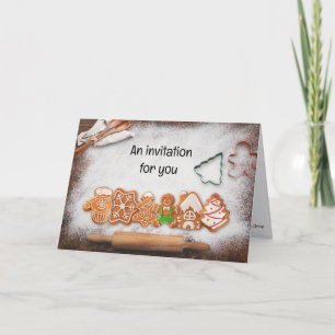 Cookie Exchange Christmas Party Gingerbread Theme Invitation