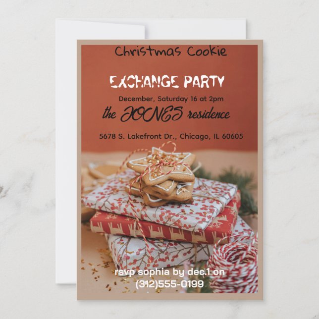 Cookie Exchange Christmas Party Invitation (Front)