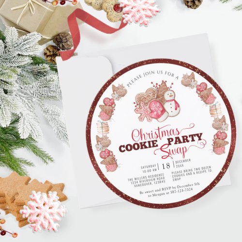 Cookie Exchange Cookie Swap Christmas Party Invitation