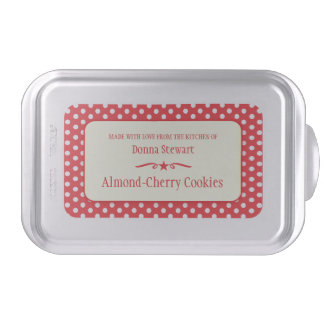 Cookie Exchange custom red polka dot custom tin Cake Pan