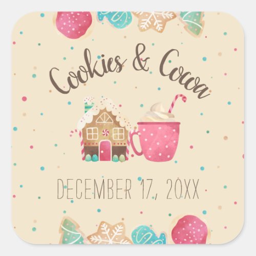 Cookie Exchange Festive Christmas Party Theme Square Sticker