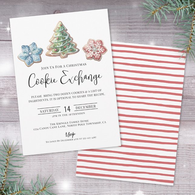 Cookie Exchange Holiday Christmas Party Invitation (Cookie Exchange Christmas Party Invitation)