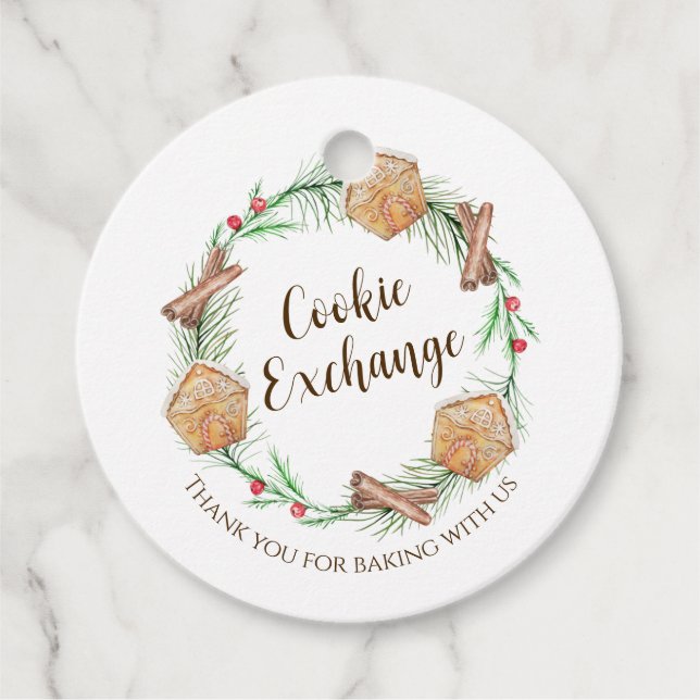 Cookie Exchange Holiday Favor Tags (Front)