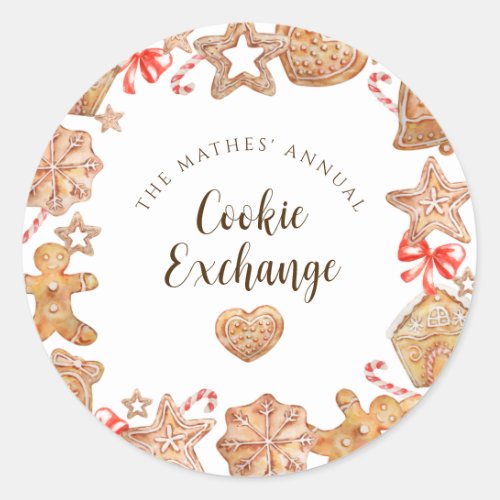 Cookie Exchange Holiday Party Classic Round Sticker