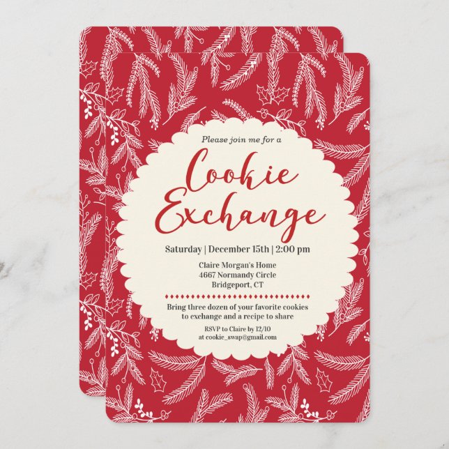 Cookie Exchange Holiday Party Invitation (Front/Back)