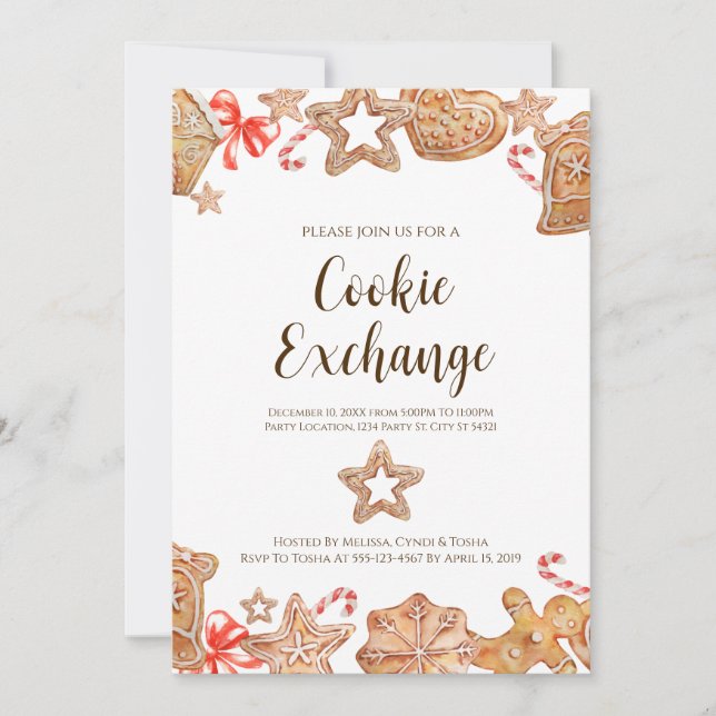 Cookie Exchange Holiday Party Invitations (Front)