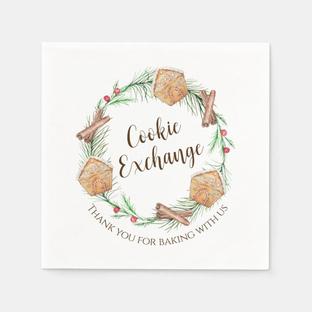 Cookie Exchange Holiday Party Napkins (Front)