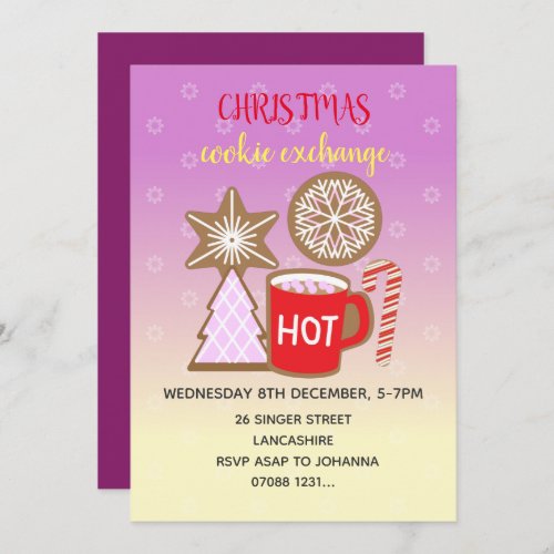 Cookie Exchange Hot Mug Christmas Party Invitation