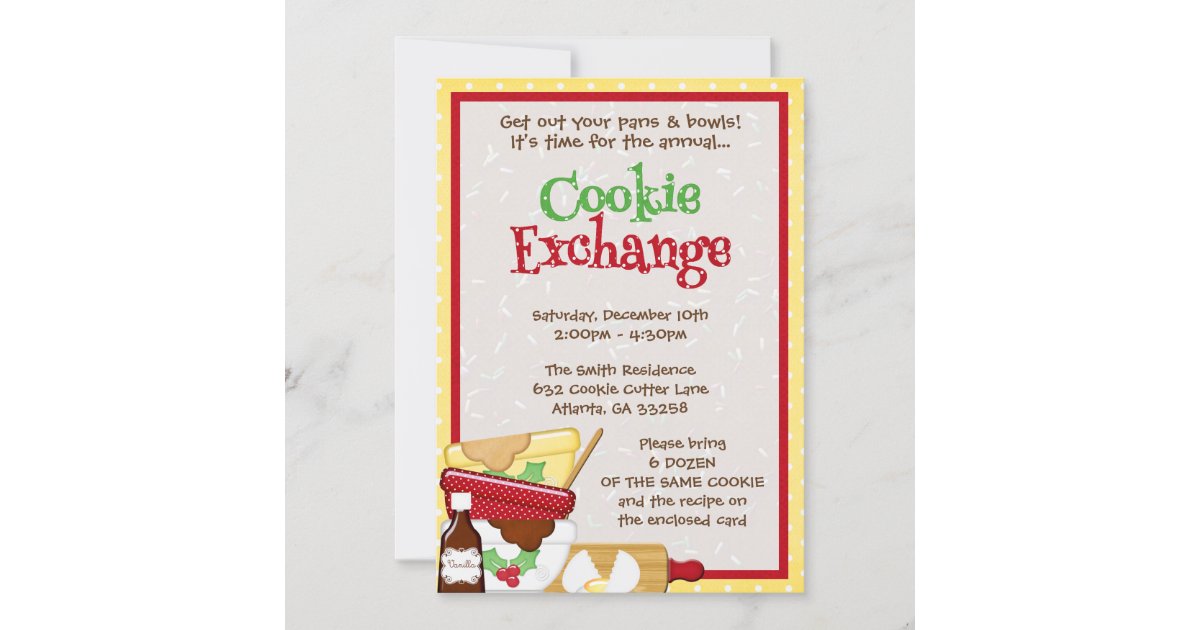Cookie Exchange Invitation Holiday Party Invite | Zazzle