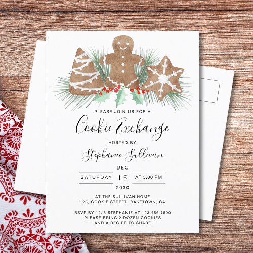 Cookie Exchange Invitation Postcard