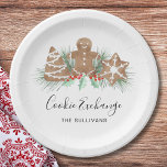 Cookie Exchange Paper Plates<br><div class="desc">This Cookie Exchange Party paper plate is decorated with watercolor cookies,  festive greenery,  and berries.
Easily customizable.
Because we create our artwork you won't find this exact image from other designers.
Original Watercolor © Michele Davies.</div>