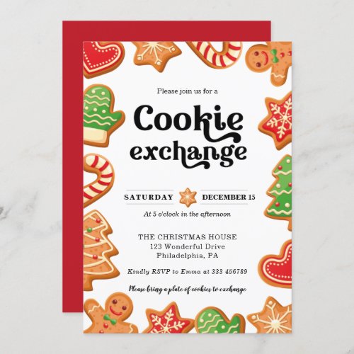 Cookie exchange Party Christmas Invitation