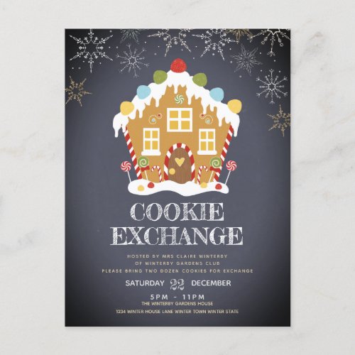 Cookie Exchange Party Holiday Invitation Postcard