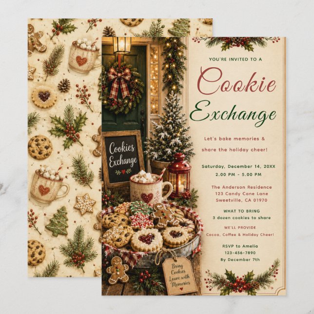 Cookie Exchange Party Invitation (Front/Back)