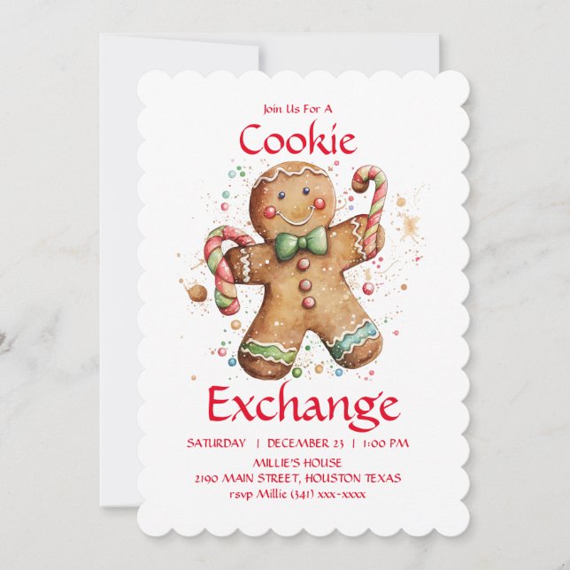 Cookie Exchange Party Invitation You Customize  (Front)