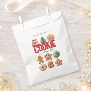 Cookie Exchange Red Green Christmas Holiday Party Favor Bag