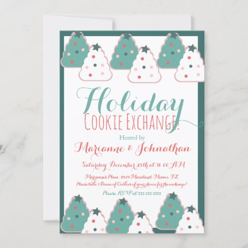 Cookie Exchange Swap Christmas Tree  Holiday Invitation