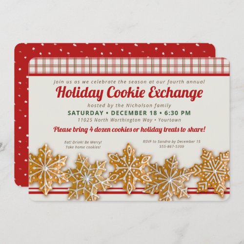 Cookie Exchange Swap  Holiday Baking Party Invitation