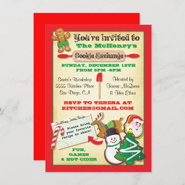 Cookie Exchange Swap Invitation (Front/Back)