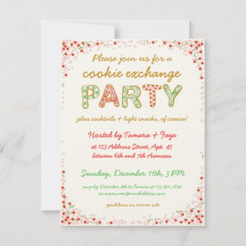 Cookie Exchange Swap Party Invite w Instructions