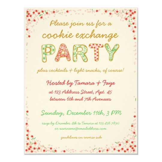 Cookie Exchange Swap Party Invite w/ Instructions | Zazzle.com