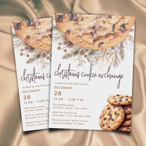 Cookie Exchange Themed Simple Budget Party Invitation