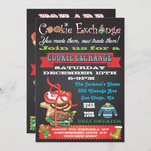 Cookie Exchange Ugly Sweater Party Invitations