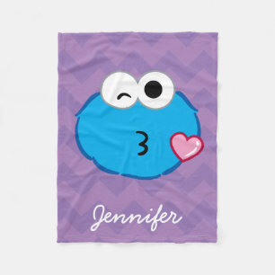 Cookie Face Throwing a Kiss Add Your Name Fleece Blanket