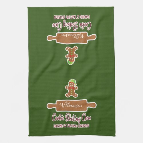 Cookie Family Name Holiday Baking Monogrammed Kitchen Towel