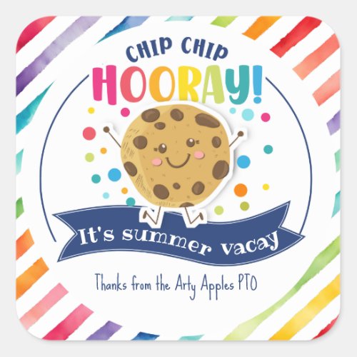  cookie favor gift summer vacay square sticker