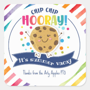  cookie favor gift summer vacay square sticker