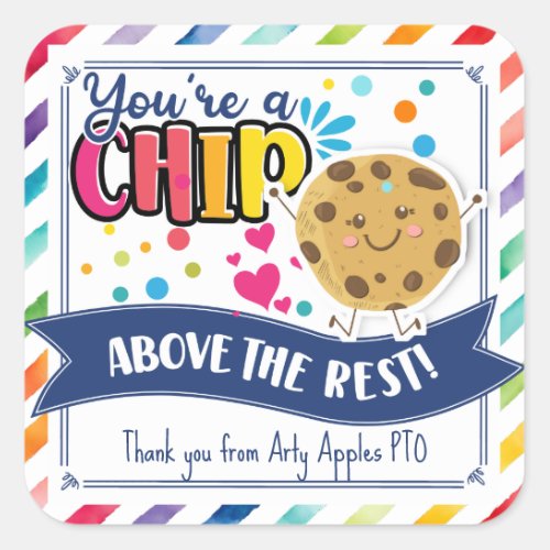  cookie favor gift youre the best square sticker